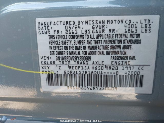 3N1AB8DV2RY350609 Nissan Sentra Sr Xtronic Cvt