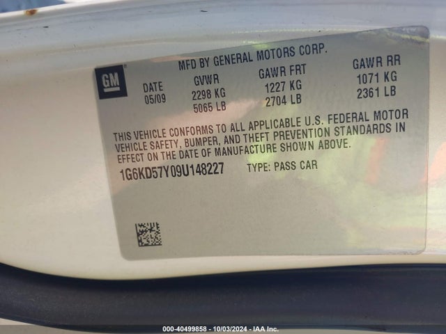 2009 CADILLAC DTS 1G6KD57Y09U148227 Photo 8