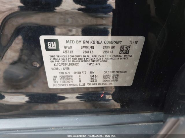 KL7CJPSB4LB036152 Chevrolet Trax Awd Lt