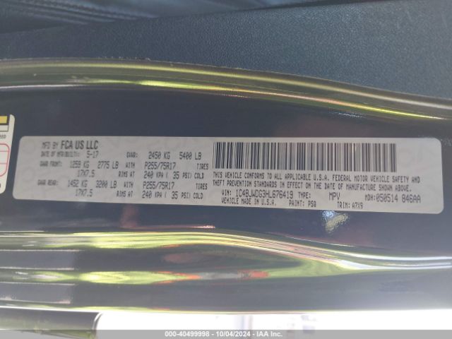 1C4BJWDG3HL676419 Jeep Wrangler Unlimited Sport 4x4