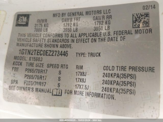 1GTN2TEC0EZ273446 GMC SIERRA 1500