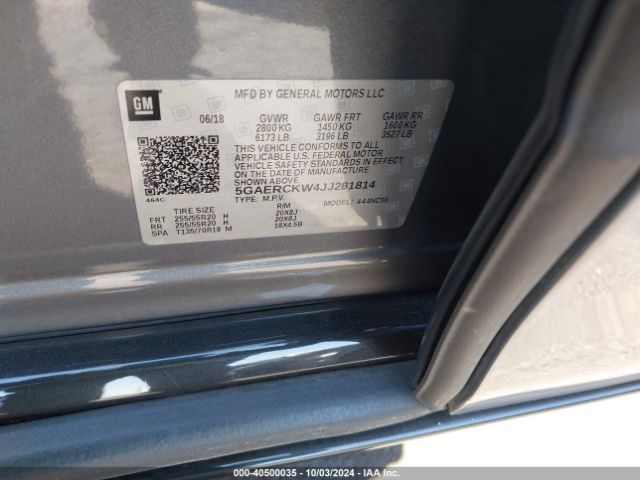 5GAERCKW4JJ281814 Buick Enclave Premium