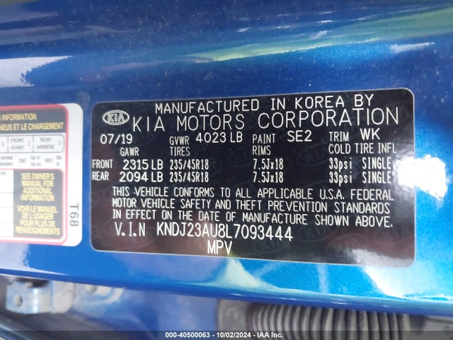 KIA Soul X-line 2020 KNDJ23AU8L7093444 Image 9