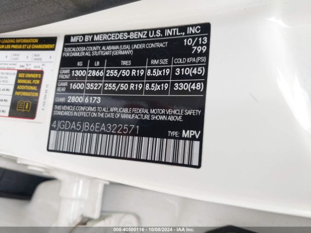 4JGDA5JB6EA322571 Mercedes-Benz ML 350