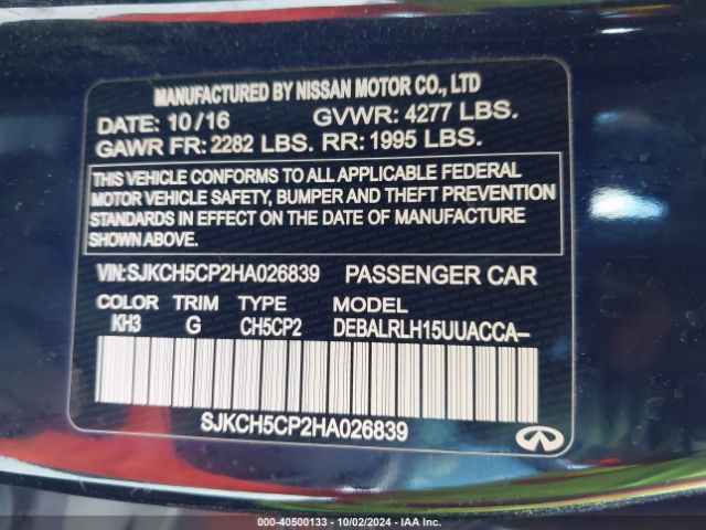 SJKCH5CP2HA026839 Infiniti Qx30 Premium