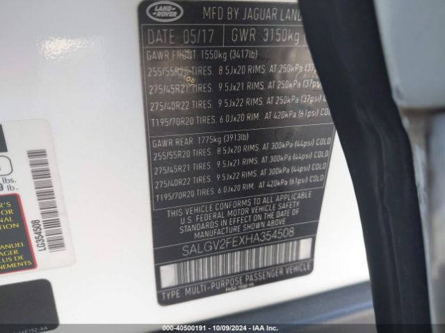 SALGV2FEXHA354508 Land Rover Range Rover 5.0l V8 Supercharged Autobiography