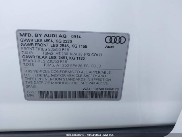WA1EFCFSXFR004179 Audi Q3 2.0t Premium Plus