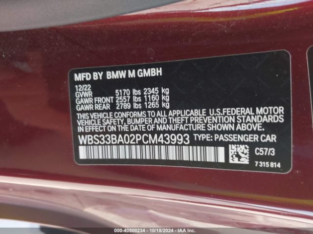 WBS33BA02PCM43993 BMW M4 Competition Xdrive