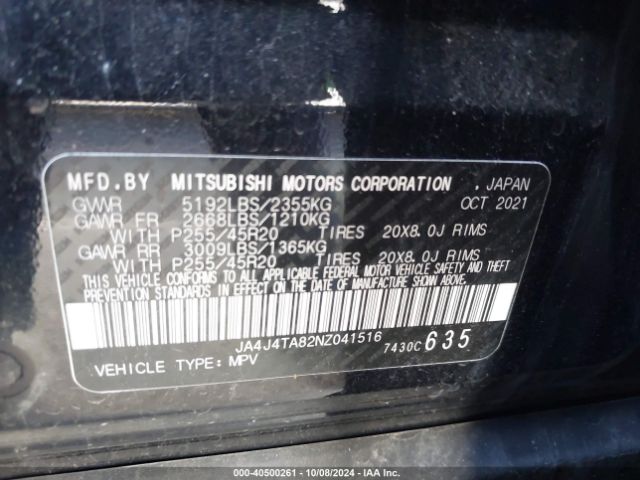 JA4J4TA82NZ041516 Mitsubishi Outlander Es 2.5