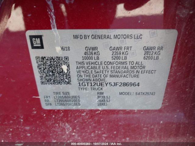 1GT12UEY5JF286964 GMC Sierra 2500hd Denali