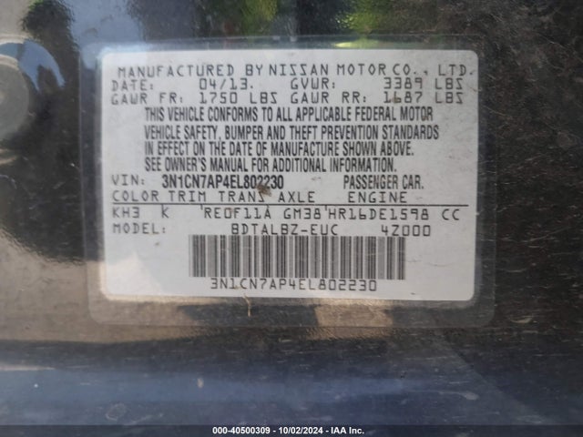 Nissan Versa 1.6 Sv 2014 3N1CN7AP4EL802230 Image 9