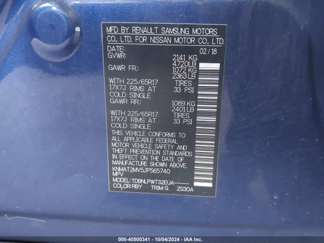 Nissan ROGUE S 2018 KNMAT2MV5JP565740 Image 9