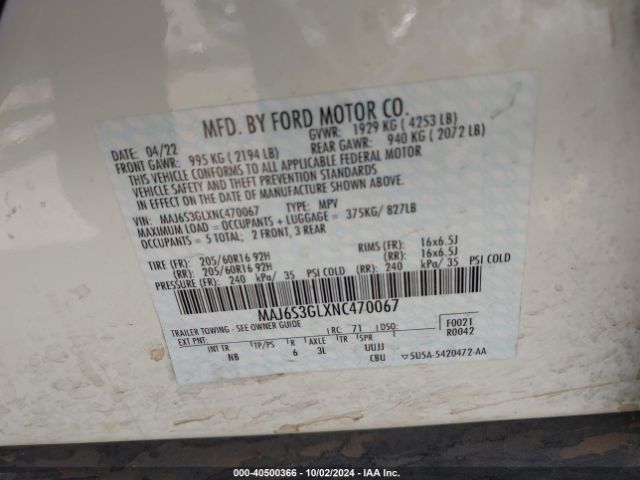 MAJ6S3GLXNC470067 Ford Ecosport Se