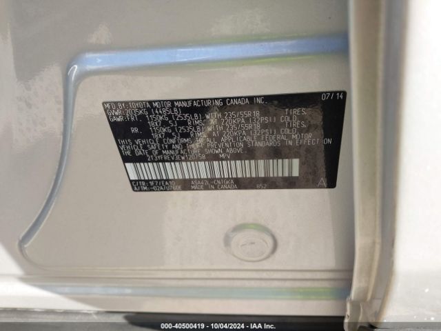 2T3YFREV3EW120758 Toyota Rav4 Limited