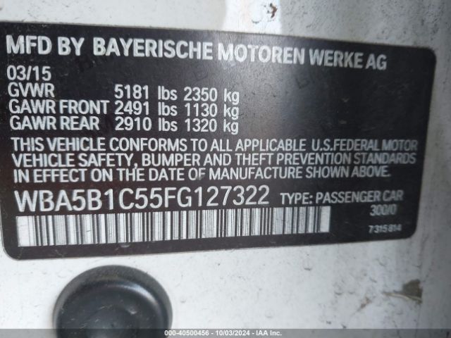 WBA5B1C55FG127322 BMW 535i