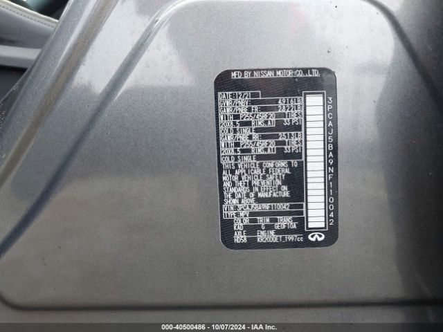 3PCAJ5BA9NF110042 Infiniti Qx50 Luxe
