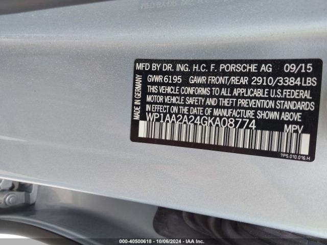 WP1AA2A24GKA08774 Porsche Cayenne
