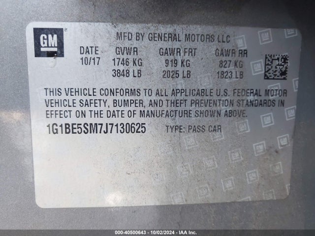 Chevrolet Cruze Lt Auto 2018 1G1BE5SM7J7130625 Image 9