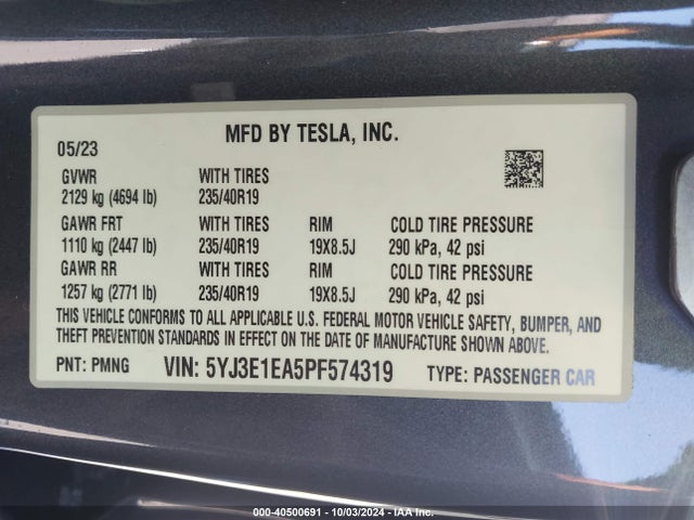 2023 TESLA MODEL 3 5YJ3E1EA5PF574319 Photo 8