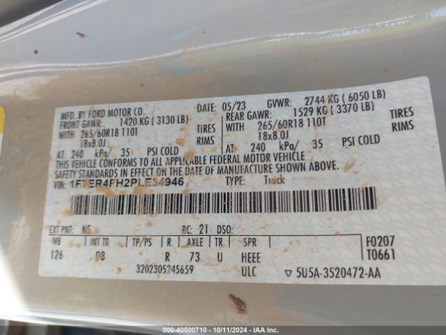 1FTER4FH2PLE34946 Ford Ranger Lariat