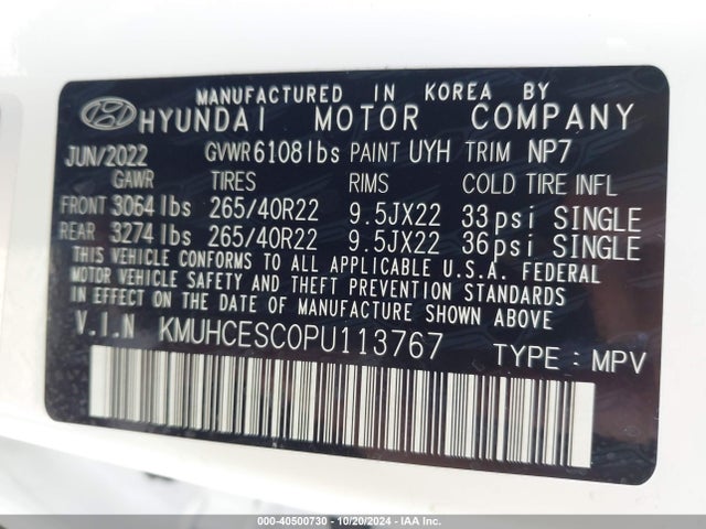 KMUHCESC0PU113767 Genesis Gv80 3.5t Awd