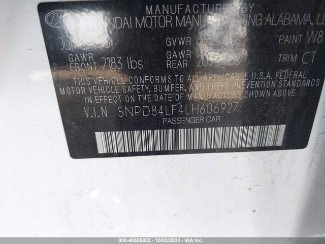 Hyundai ELANTRA SEL 2020 5NPD84LF4LH606927 Image 9