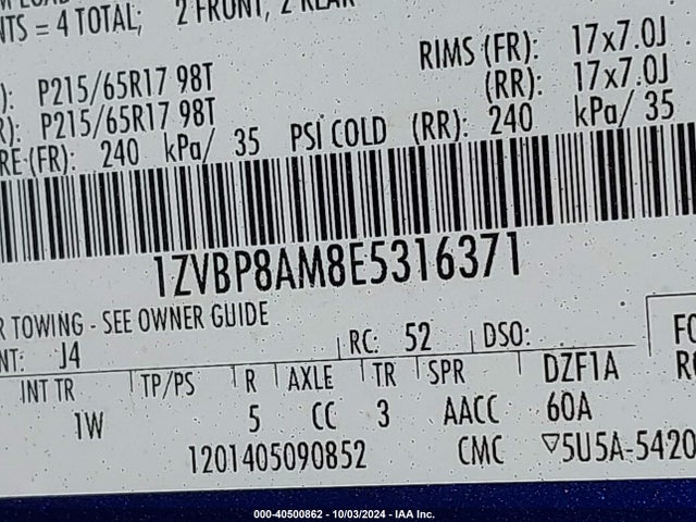 Ford Mustang V6 2014 1ZVBP8AM8E5316371 Image 9