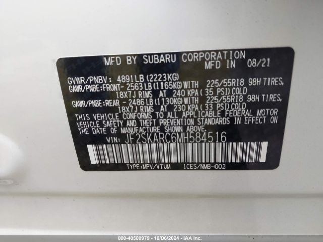 JF2SKARC6MH584516 Subaru Forester Sport