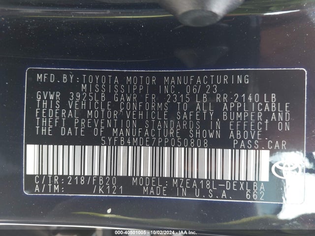 Toyota COROLLA LE 2023 5YFB4MDE7PP050808 Image 9