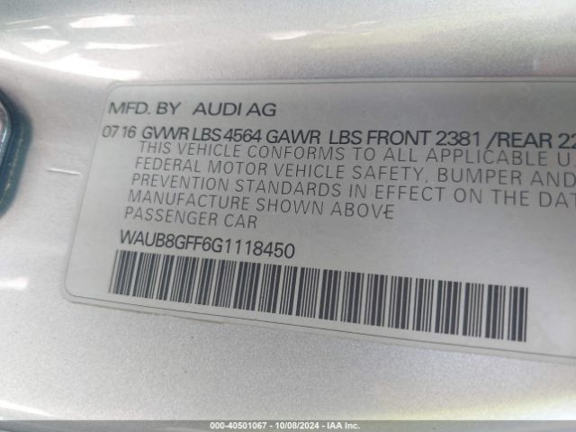 WAUB8GFF6G1118450 Audi A3 2.0t Premium