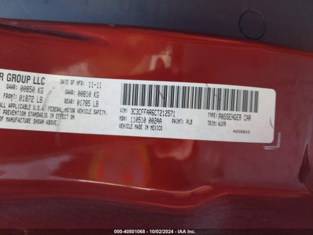 2012 FIAT 500 3C3CFFAR6CT212571 Photo 8