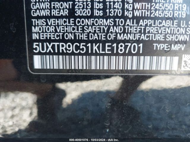 5UXTR9C51KLE18701 BMW X3 Xdrive30i