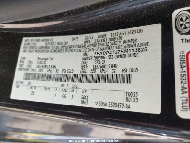 Ford FIESTA S 2014 3FADP4TJ7EM113625 Image 9