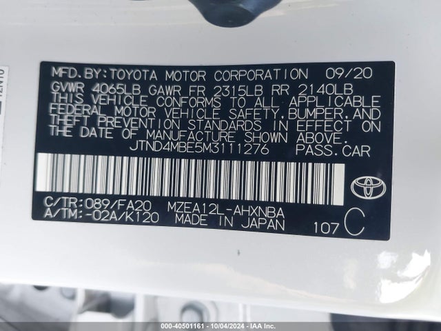 Toyota COROLLA SE 2021 JTND4MBE5M3111276 Image 9