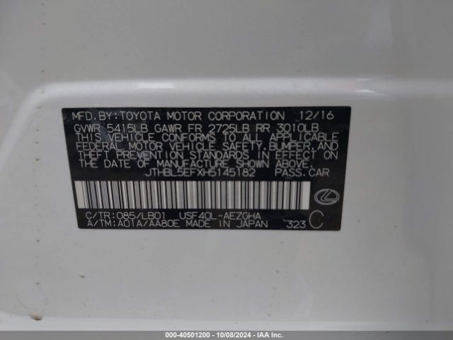 JTHBL5EFXH5145182 Lexus LS 460