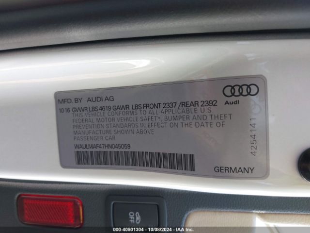 WAULMAF47HN045059 Audi A4 2.0t Ultra Premium