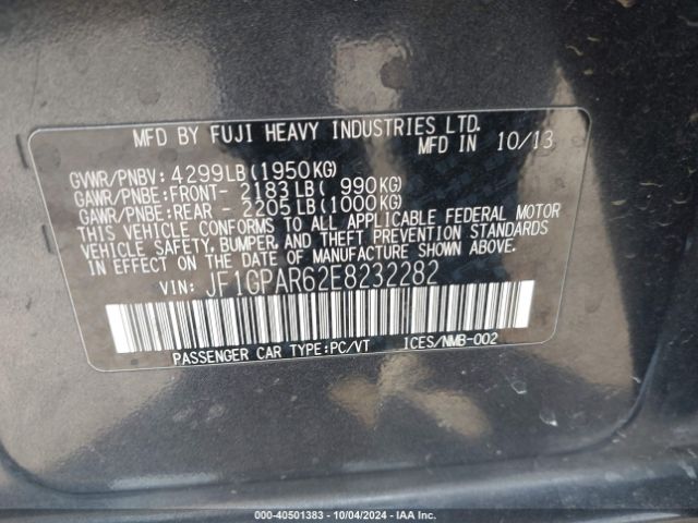 JF1GPAR62E8232282 Subaru Impreza 2.0i Sport Limited