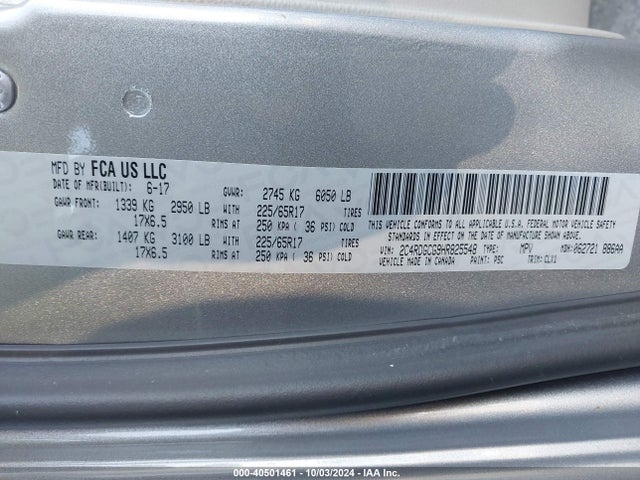 Dodge Grand Caravan Sxt 2017 2C4RDGCG9HR825548 Image 9