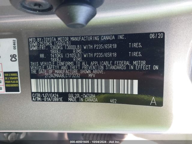 2T2AZMAA8LC173232 Lexus RX 350