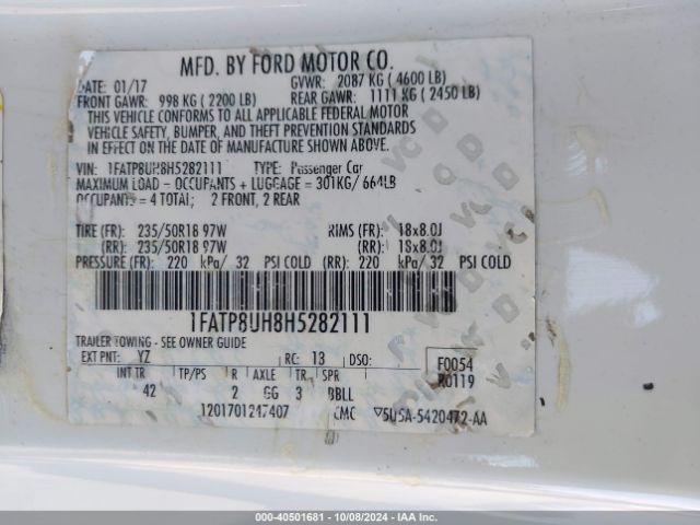 1FATP8UH8H5282111 Ford Mustang