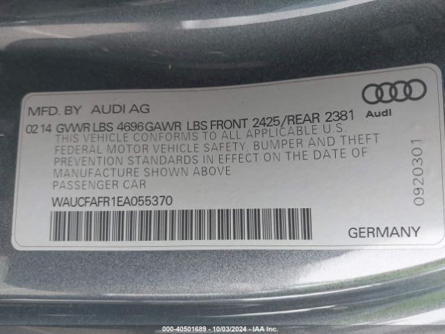 WAUCFAFR1EA055370 Audi A5 2.0t Premium