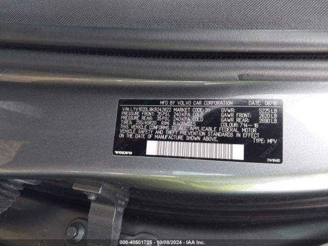 LYV102DL8KB242822 Volvo Xc60 T5 Inscription