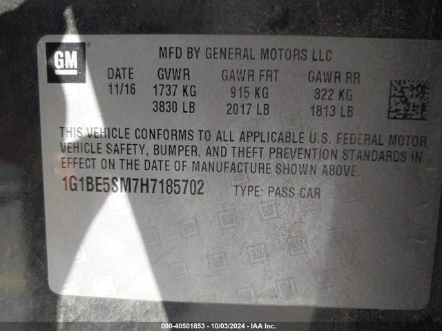 Chevrolet Cruze Lt Auto 2017 1G1BE5SM7H7185702 Image 9