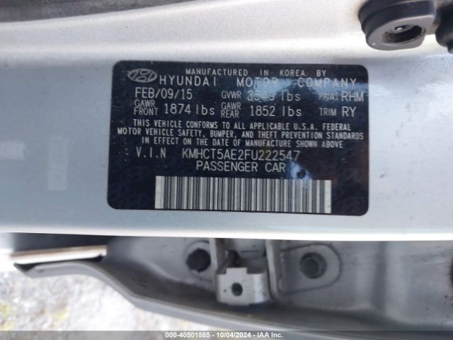 KMHCT5AE2FU222547 Hyundai ACCENT GS