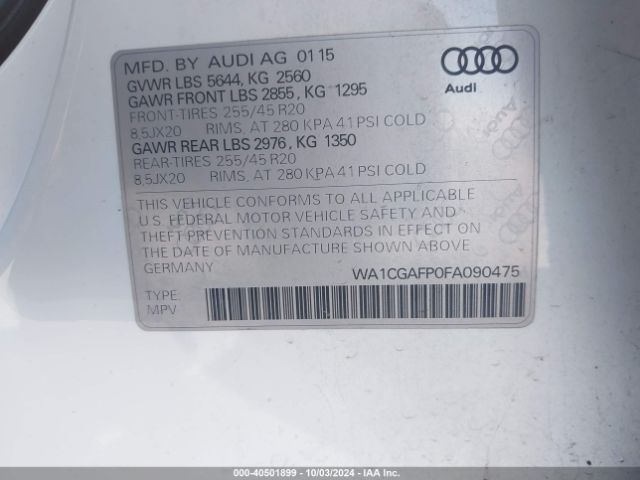 WA1CGAFP0FA090475 Audi Sq5 3.0t Premium Plus