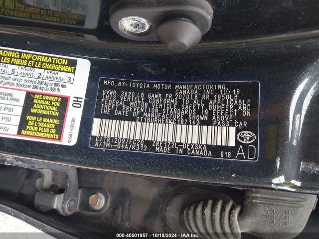 Toyota COROLLA SE 2019 2T1BURHE6KC187142 Image 9