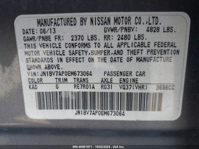 JN1BV7AP0EM673064 Infiniti Q50 Premium