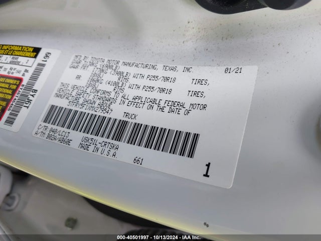 Toyota Tundra Sr 2021 5TFRY5F1XMX279547 Image 9