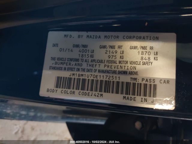 JM1BM1U70E1172511 Mazda Mazda3 I Sport