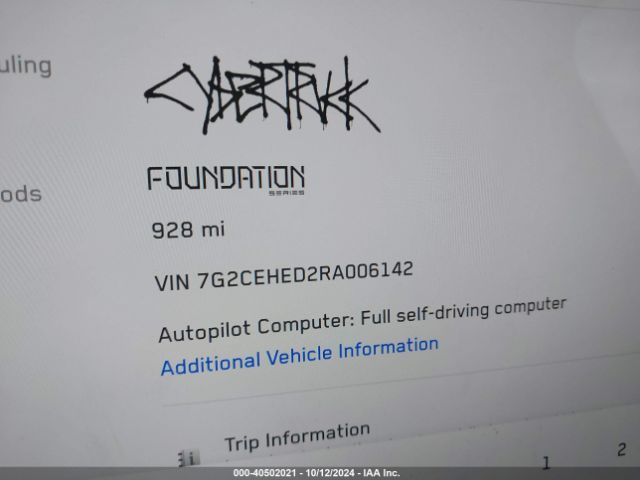 7G2CEHED2RA006142 Tesla Cybertruck All-wheel Drive